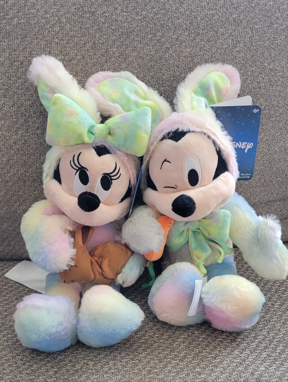 Disney Pastel Bunny Mickey & Minnie Plush Pair